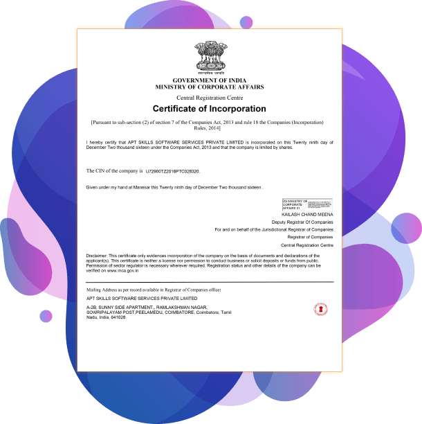 certificate of incorporation